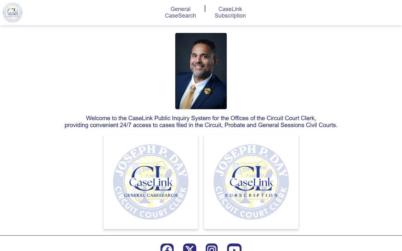 Davidson County Court records CaseLink and CaseSearch entry page