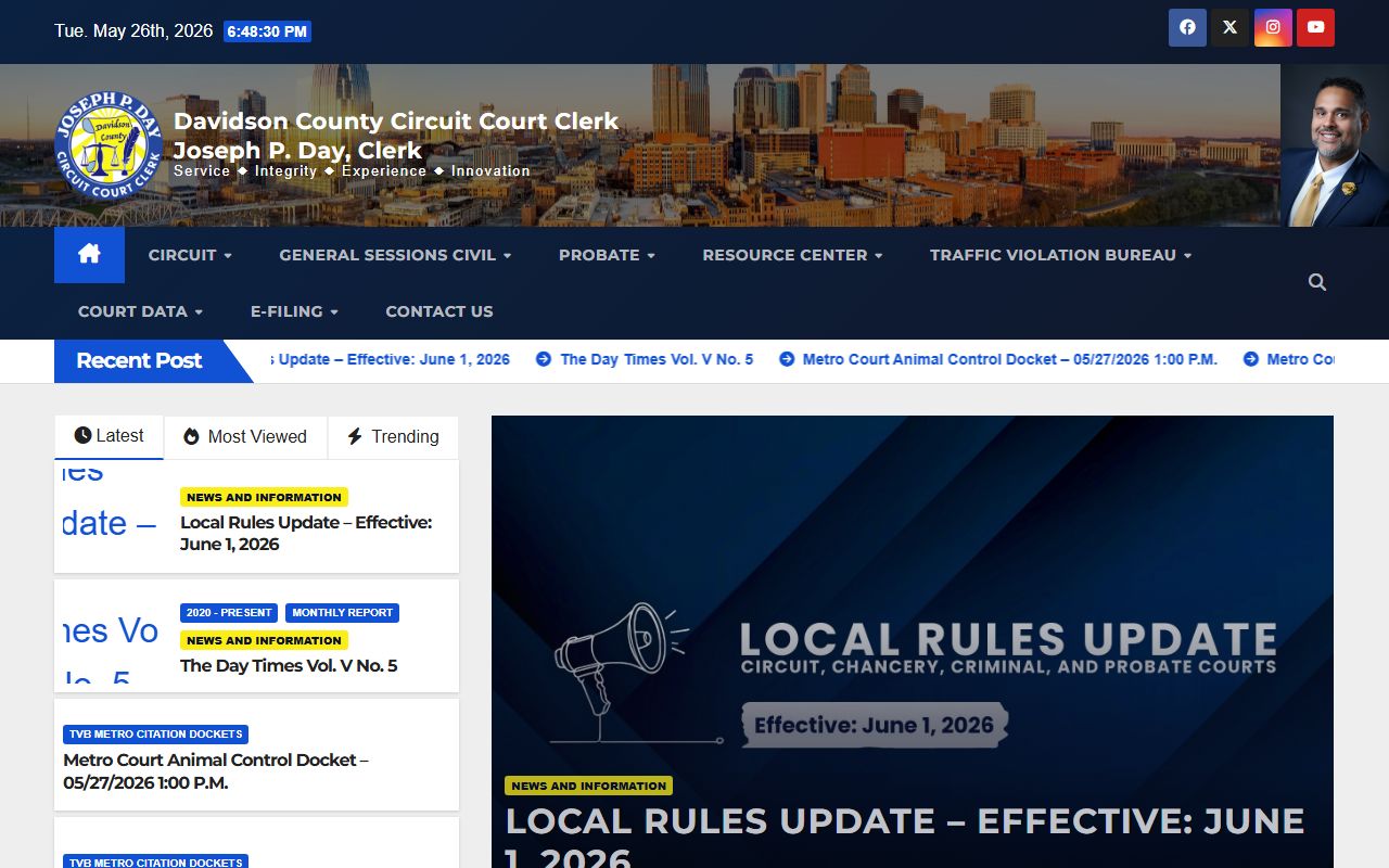 Davidson County Circuit Court Clerk records portal