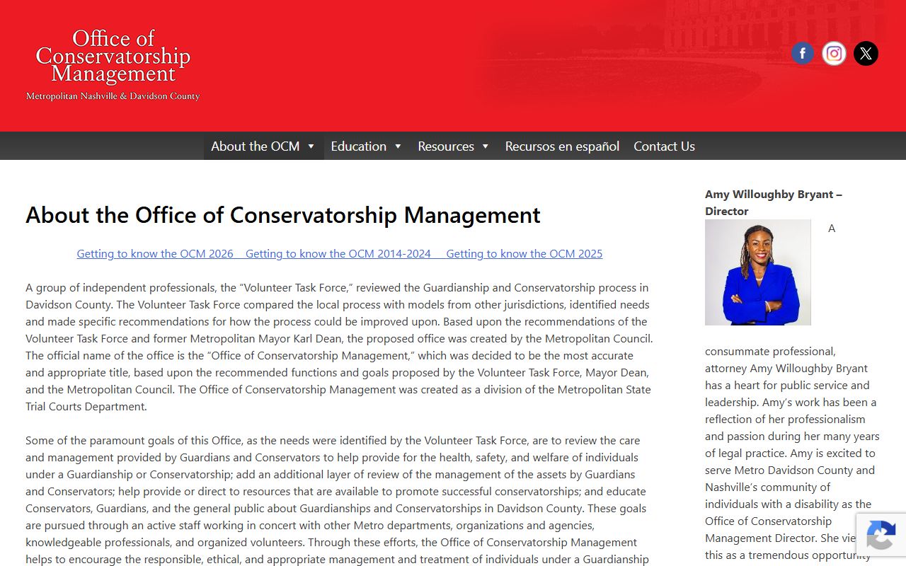 Davidson County probate records Office of Conservatorship Management